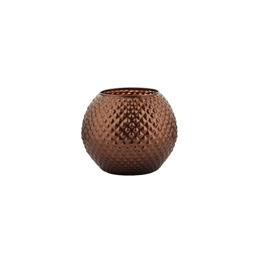 VASO A SFERA MARRONE SATINATO D20 H18
